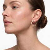 Lueur Bubble C-Shape Cubic Zircon Earrings-Gold gembea jewelry