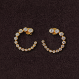 Lueur Bubble C-Shape Cubic Zircon Earrings-Gold gembea jewelry