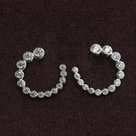 Lueur Bubble C-Shape Cubic Zircon Earrings-Silver gembea jewelry