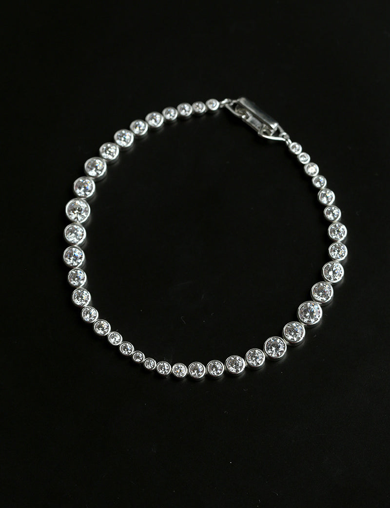 Lueur Bubble Cubic Zircon Bracelet-Silver gembea jewelry