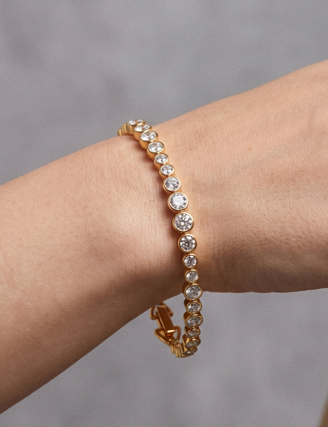 Lueur Bubble Cubic Zircon Bracelet-Gold gembea jewelry