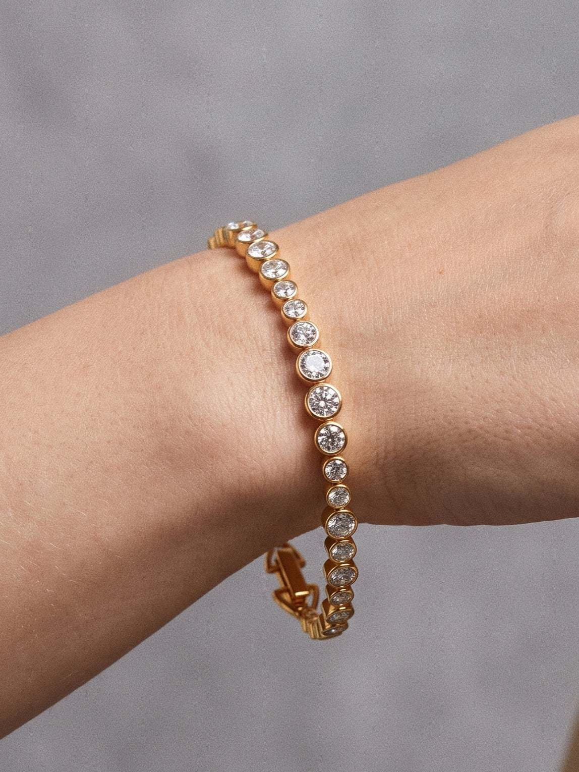 Lueur Bubble Cubic Zircon Bracelet-Gold gembea jewelry