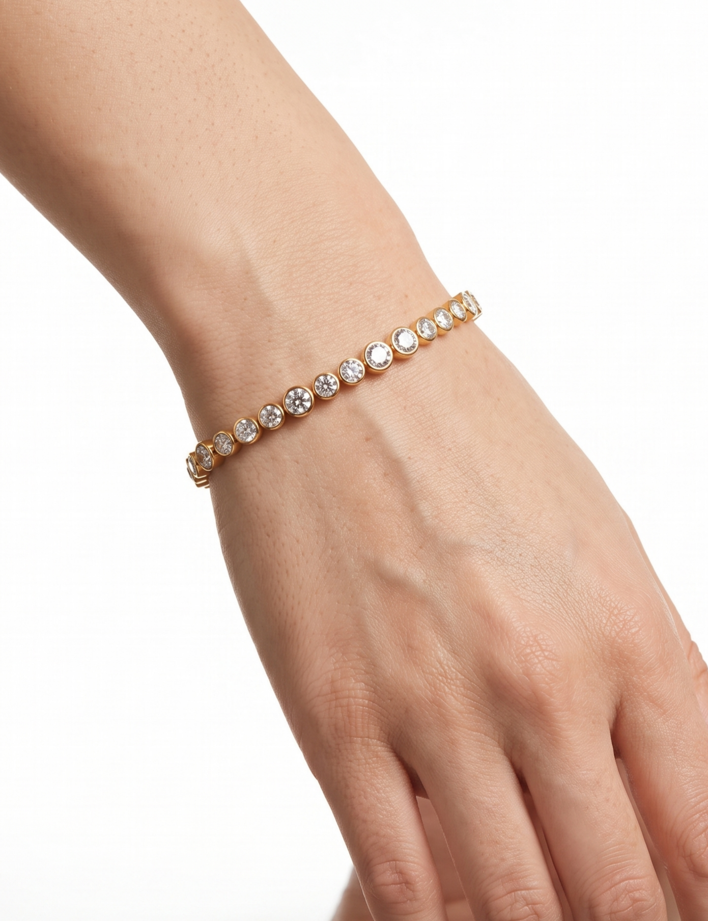 Lueur Bubble Cubic Zircon Bracelet-Gold gembea jewelry