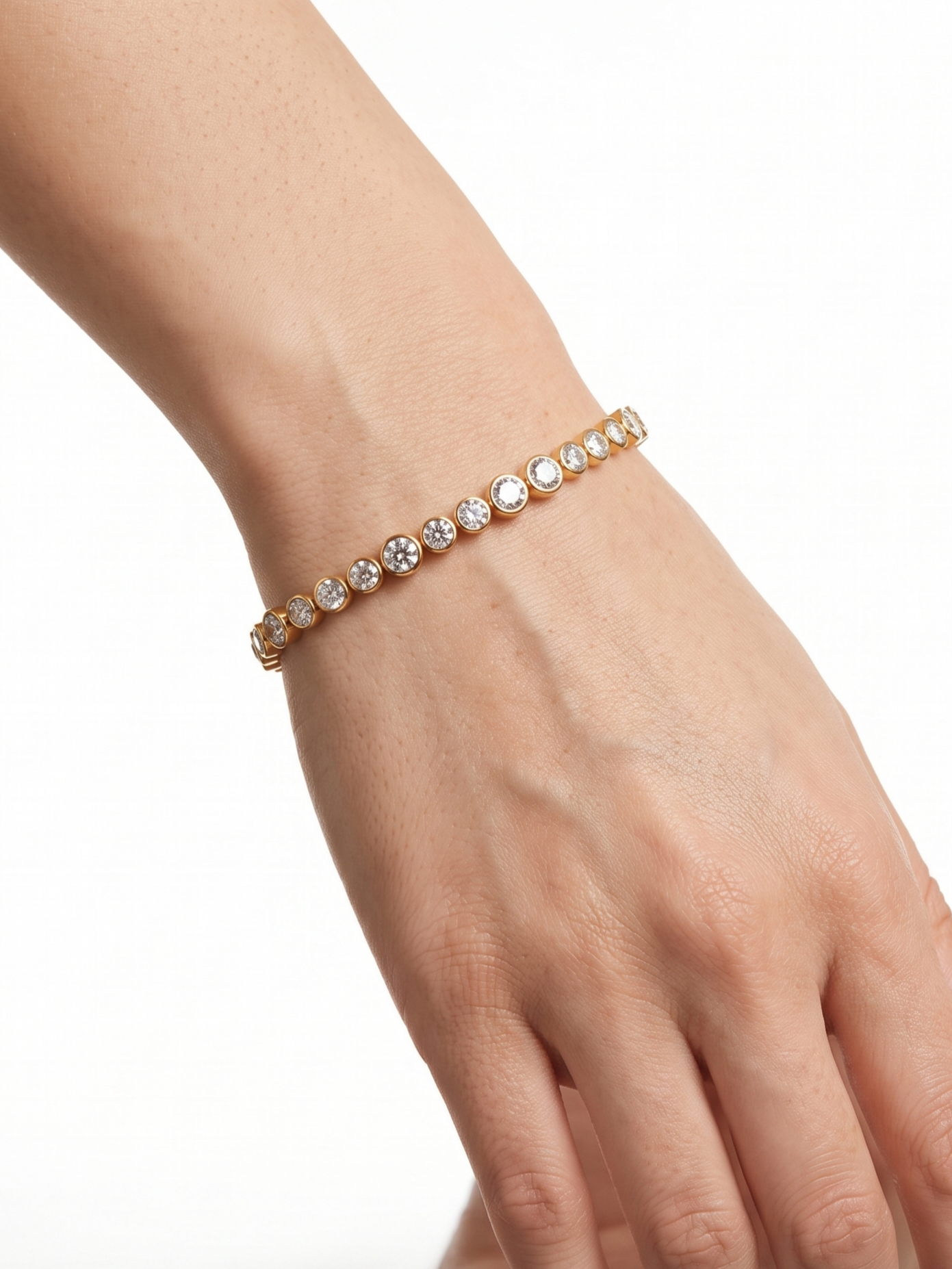 Lueur Bubble Cubic Zircon Bracelet-Gold gembea jewelry