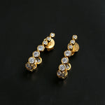 Lueur Bubble Curve Cubic Zircon Earrings-Gold gembea jewelry