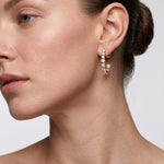 Lueur Bubble Curve Cubic Zircon Earrings-Gold gembea jewelry