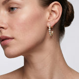 Lueur Bubble Curve Cubic Zircon Earrings-Gold gembea jewelry