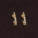 Lueur Bubble Curve Cubic Zircon Earrings-Gold gembea jewelry