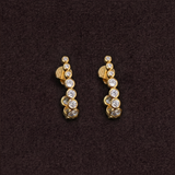 Lueur Bubble Curve Cubic Zircon Earrings-Gold gembea jewelry