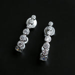 Lueur Bubble Curve Cubic Zircon Earrings-Silver gembea jewelry