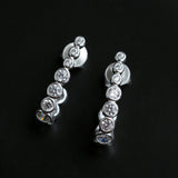 Lueur Bubble Curve Cubic Zircon Earrings-Silver gembea jewelry