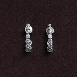 Lueur Bubble Curve Cubic Zircon Earrings-Silver gembea jewelry