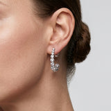 Lueur Bubble Curve Cubic Zircon Earrings-Silver gembea jewelry