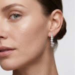 Lueur Bubble Curve Cubic Zircon Earrings-Silver gembea jewelry