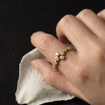 Lueur Bubble Curve Cubic Zircon Ring gold gembea jewelry