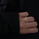 Lueur Bubble Curve Cubic Zircon Ring gold gembea jewelry
