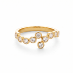 Lueur Bubble Curve Cubic Zircon Ring gold gembea jewelry
