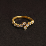 Lueur Bubble Curve Cubic Zircon Ring gold gembea jewelry