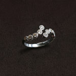 Lueur Bubble Curve Cubic Zircon Ring silver gembea jewelry