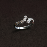 Lueur Bubble Curve Cubic Zircon Ring silver gembea jewelry
