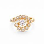 Lueur Bubble Flowers Cubic Zircon Ring-Gold gembea jewelry