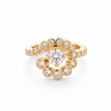 Lueur Bubble Flowers Cubic Zircon Ring-Gold gembea jewelry