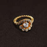 Lueur Bubble Flowers Cubic Zircon Ring-Gold gembea jewelry