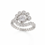 Lueur Bubble Flowers Cubic Zircon Ring-Silver gembea jewelry