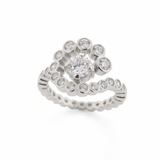 Lueur Bubble Flowers Cubic Zircon Ring-Silver gembea jewelry
