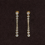 Lueur Bubble Long Cubic Zircon Drop Earrings-Gold gembea jewelry