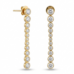 Lueur Bubble Long Cubic Zircon Drop Earrings-Gold gembea jewelry