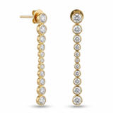 Lueur Bubble Long Cubic Zircon Drop Earrings-Gold gembea jewelry