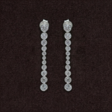 Lueur Bubble Long Cubic Zircon Drop Earrings-Silver gembea jewelry