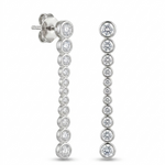 Lueur Bubble Long Cubic Zircon Drop Earrings-Silver gembea jewelry