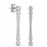 Lueur Bubble Long Cubic Zircon Drop Earrings-Silver gembea jewelry