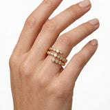 Lueur Bubble Three Layers Cubic Zircon Ring-Gold gembea jewelry