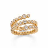 Lueur Bubble Three Layers Cubic Zircon Ring-Gold gembea jewelry