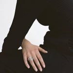 Lueur Bubble Three Layers Cubic Zircon Ring-Silver gembea jewelry