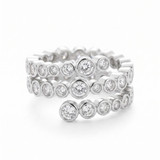 Lueur Bubble Three Layers Cubic Zircon Ring-Silver