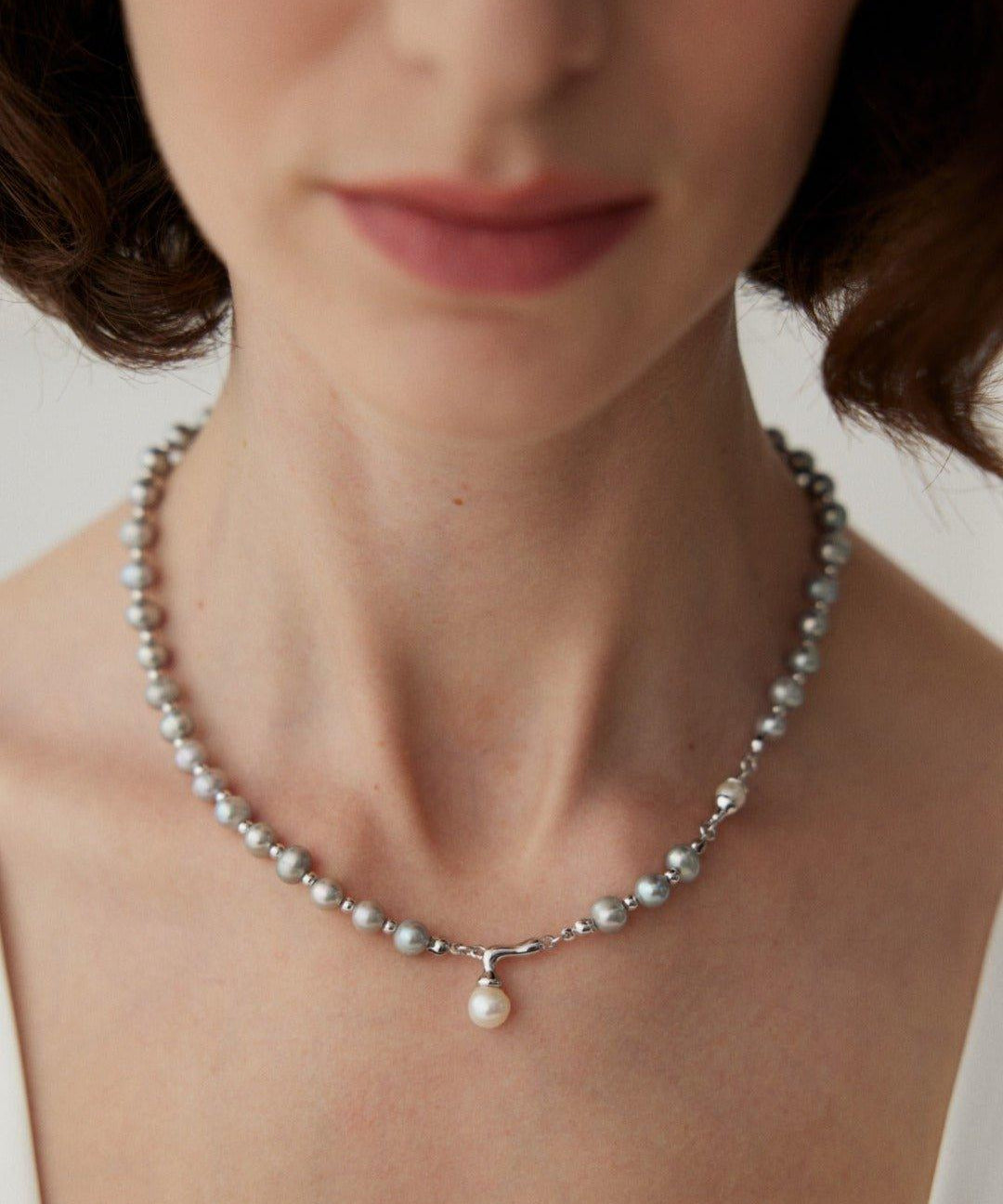 Luxury Natural Grey Freshwater Pearl Necklaces - Gembea Jewelry