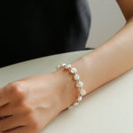 Luxury Shining Silver Baroque Pearl Bracelet GEMBEA JEWELRY