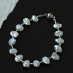 Luxury Shining Silver Baroque Pearl Bracelet GEMBEA JEWELRY