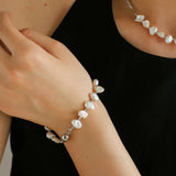 Luxury Shining Silver Baroque Pearl Bracelet GEMBEA JEWELRY