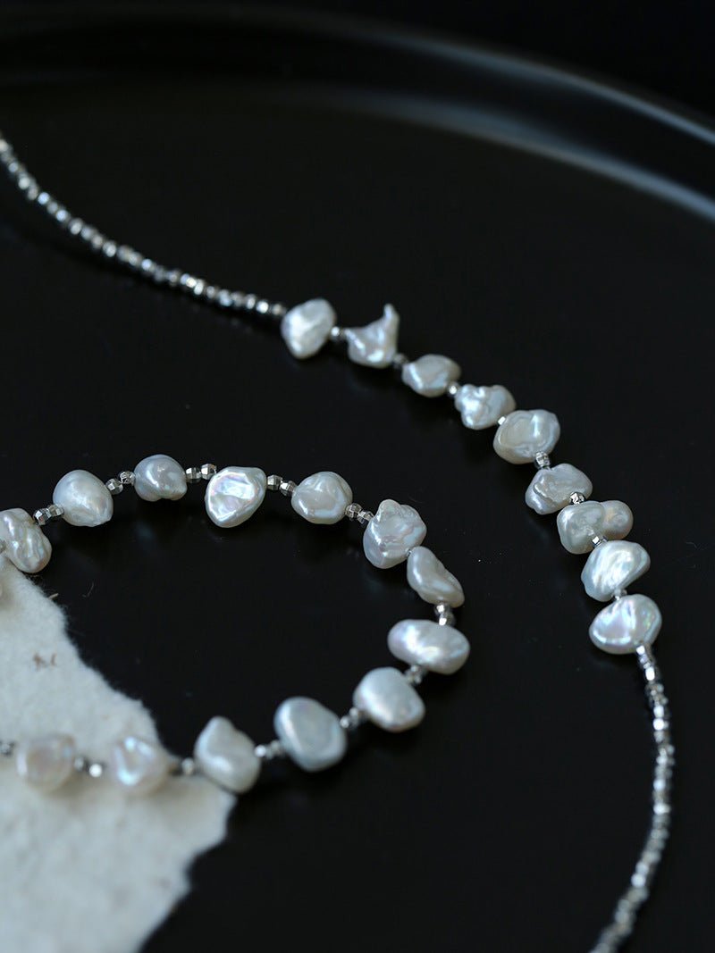 Luxury Shining Silver Baroque Pearl Bracelet GEMBEA JEWELRY