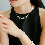 Luxury Shining Silver Baroque Pearl Necklace gembea jewelry