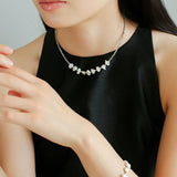 Luxury Shining Silver Baroque Pearl Necklace gembea jewelry