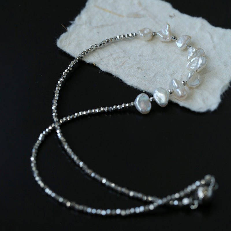 Luxury Shining Silver Baroque Pearl Necklace gembea jewelry