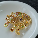 Medieval Colored Glazed Elephant Brooch