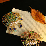 Medieval Colored Glazed Elephant Brooch