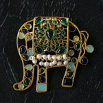 Medieval Colored Glazed Elephant Brooch